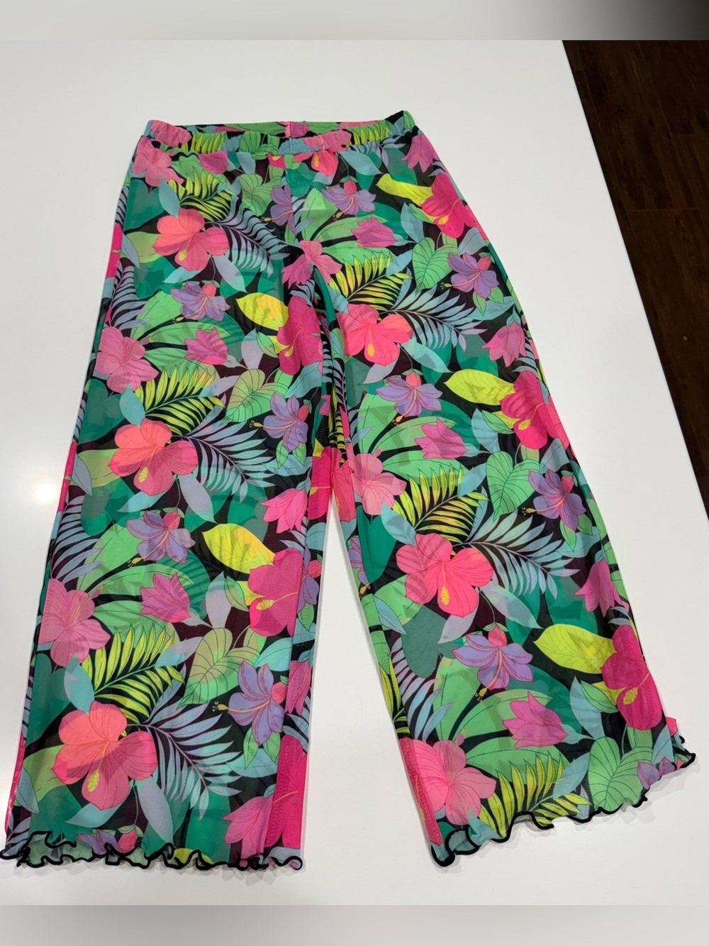Art Class XS (4/5) Multicolor Tropical Floral Wide-Leg Swim Cover Up Pants